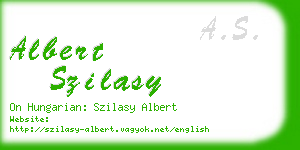 albert szilasy business card